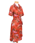 THE JEFFERSONS - Florence Johnson (Marla Gibbs) 1970's Orange Countryside Pattern Day Dress